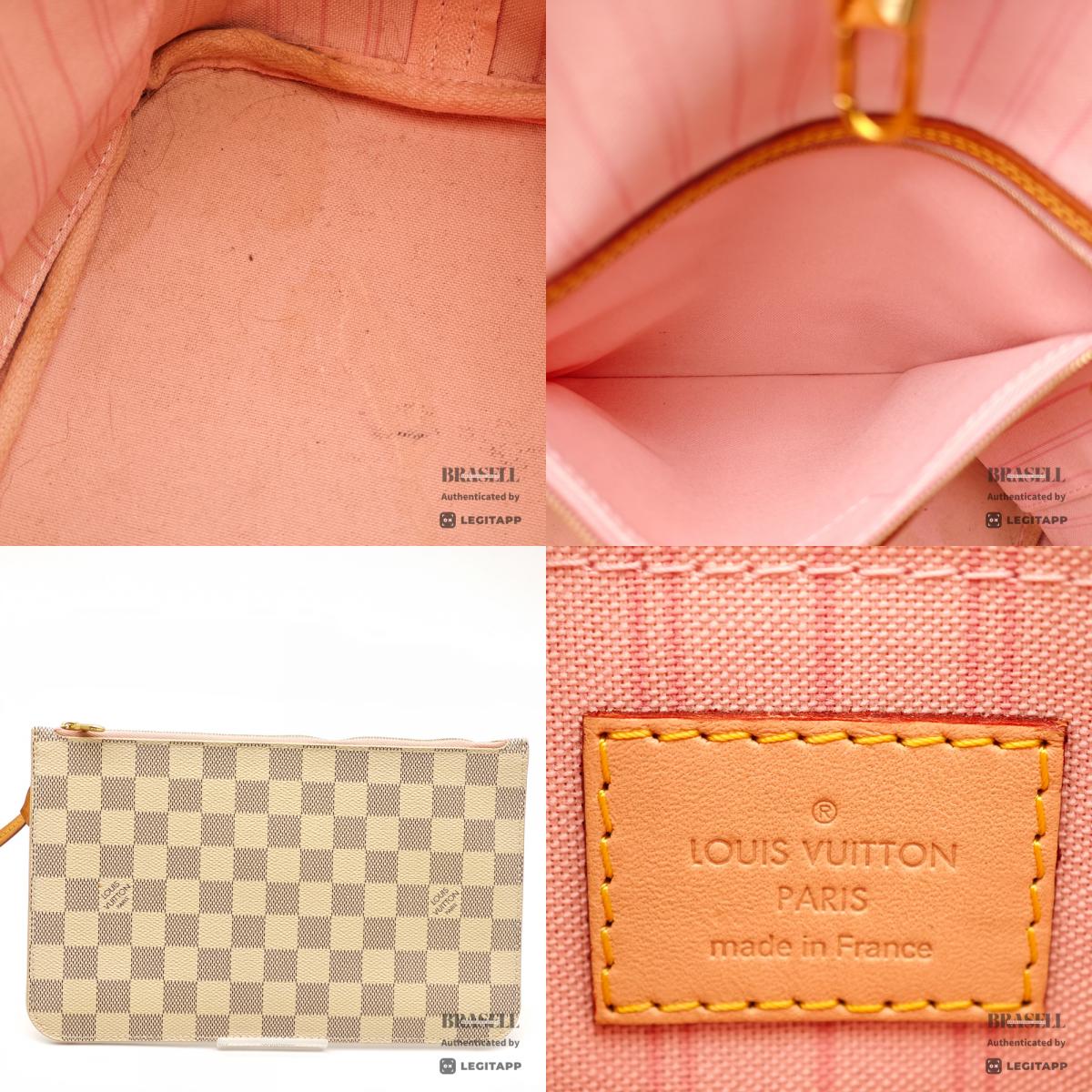 LOUIS VUITTON Neverfull MM Damier Azur Canvas White Tote Bag 【ImportFeeFREE】