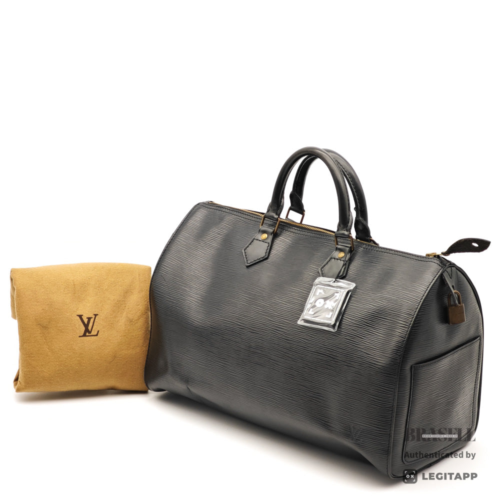 LOUIS VUITTON Speedy 35 Epi Leather Black Hand Bag M42992 【ImportFeeFREE】