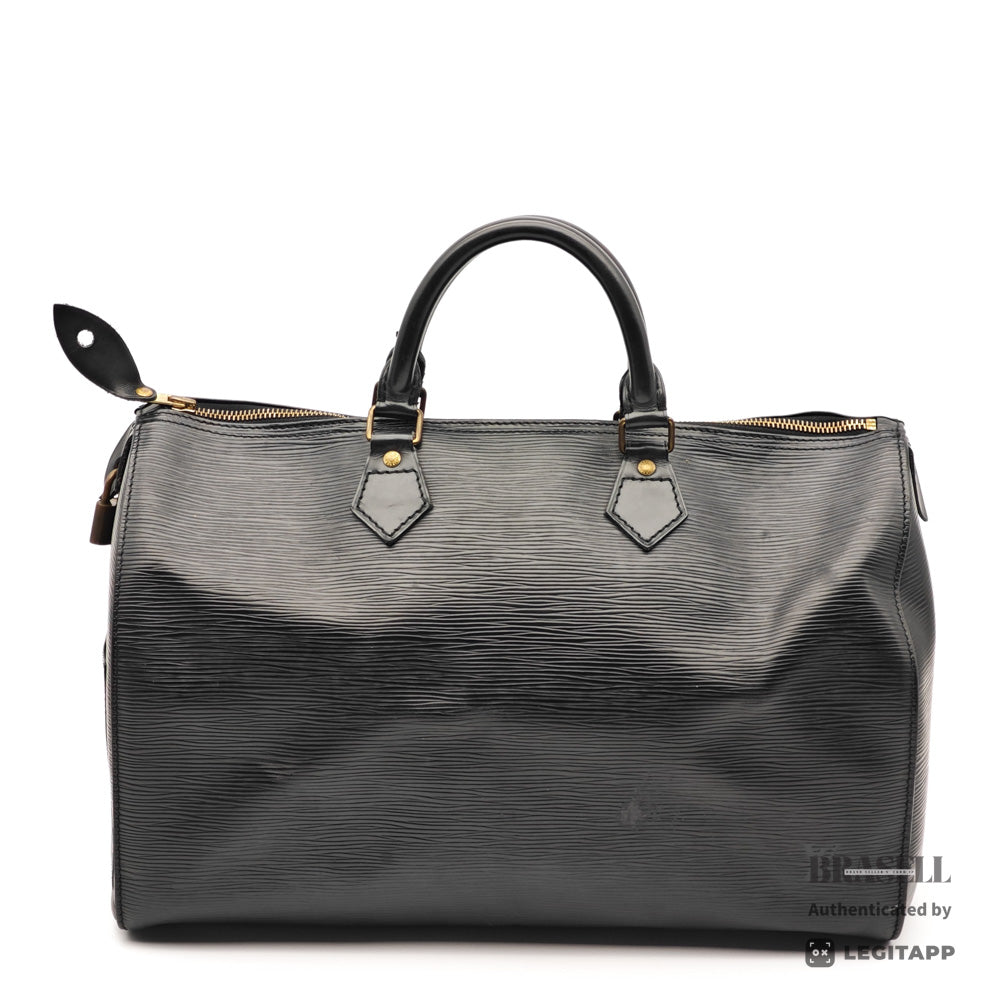 LOUIS VUITTON Speedy 35 Epi Leather Black Hand Bag M42992 【ImportFeeFREE】