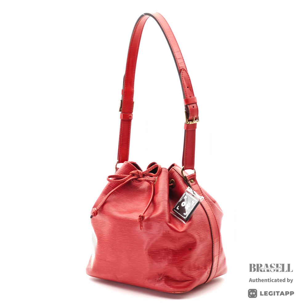 LOUIS VUITTON Petit Noe Epi Leather Shoulder Bag Red M44107 【ImportFeeFREE】