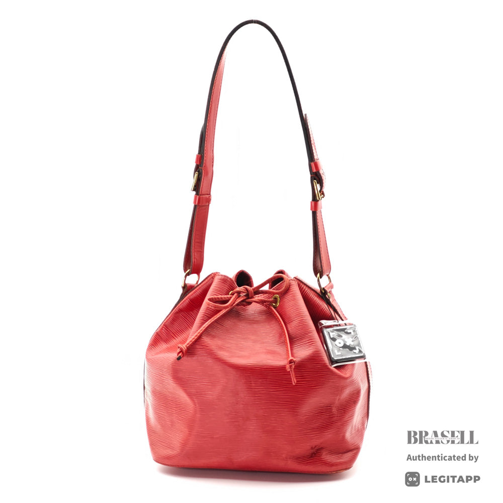 LOUIS VUITTON Petit Noe Epi Leather Shoulder Bag Red M44107 【ImportFeeFREE】