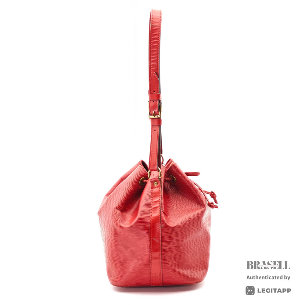 LOUIS VUITTON Petit Noe Epi Leather Shoulder Bag Red M44107 【ImportFeeFREE】