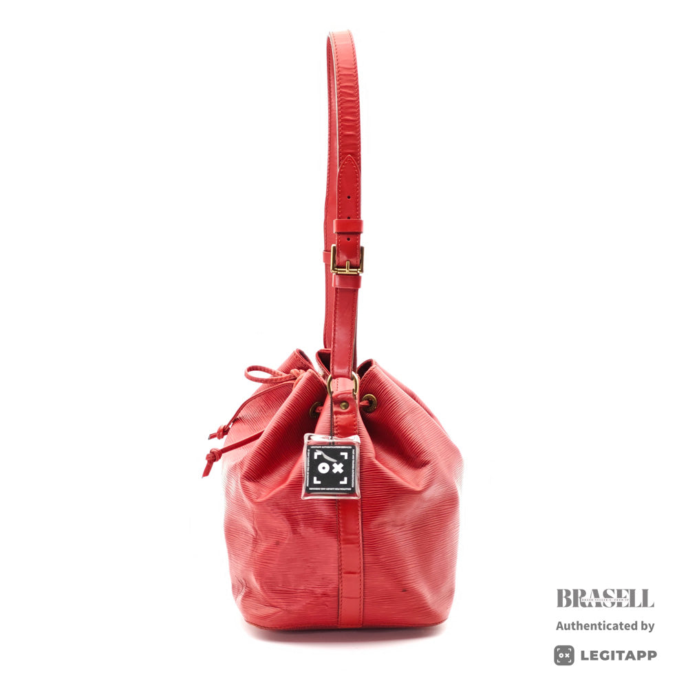 LOUIS VUITTON Petit Noe Epi Leather Shoulder Bag Red M44107 【ImportFeeFREE】