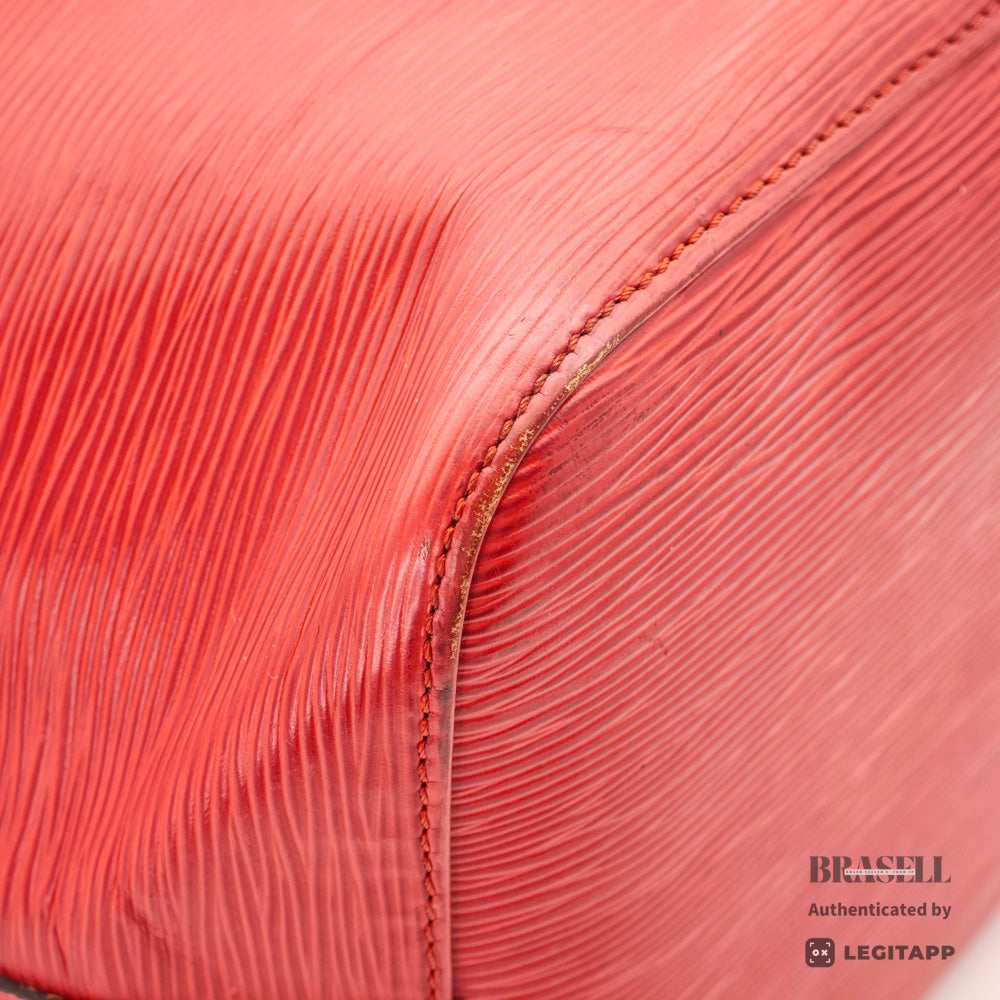 LOUIS VUITTON Petit Noe Epi Leather Shoulder Bag Red M44107 【ImportFeeFREE】