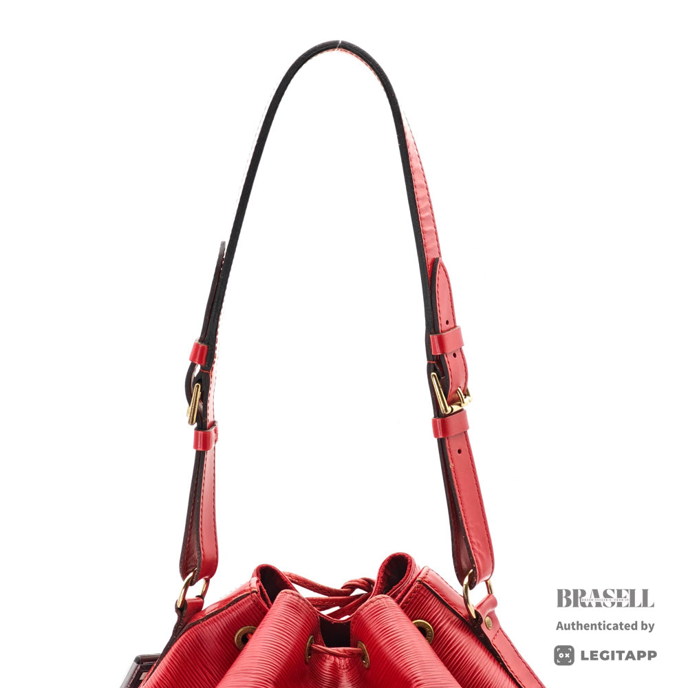 LOUIS VUITTON Petit Noe Epi Leather Shoulder Bag Red M44107 【ImportFeeFREE】