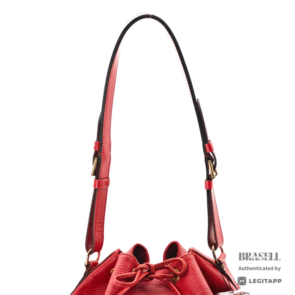 LOUIS VUITTON Petit Noe Epi Leather Shoulder Bag Red M44107 【ImportFeeFREE】