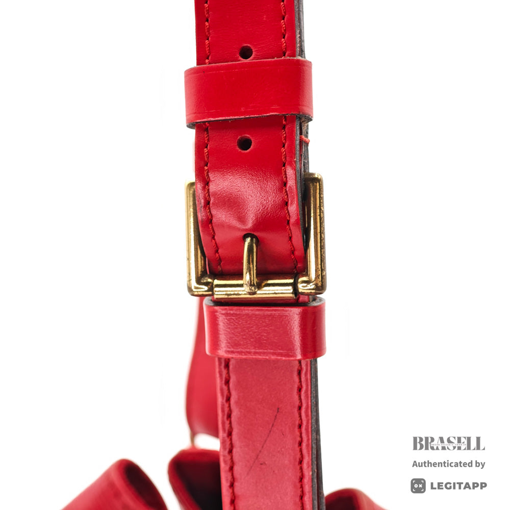 LOUIS VUITTON Petit Noe Epi Leather Shoulder Bag Red M44107 【ImportFeeFREE】