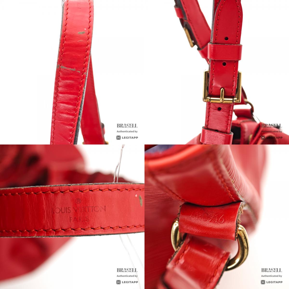 LOUIS VUITTON Petit Noe Epi Leather Shoulder Bag Red M44107 【ImportFeeFREE】