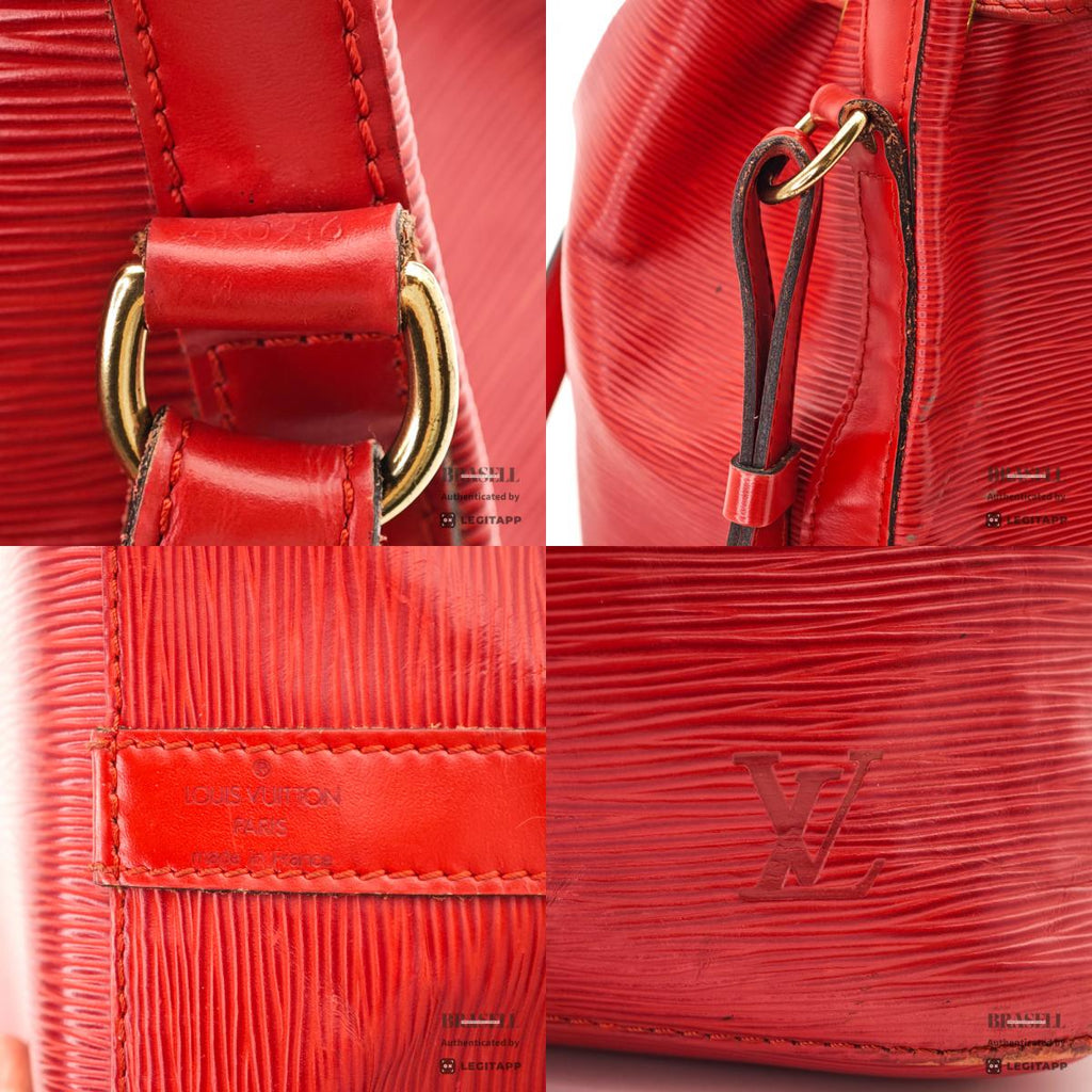 LOUIS VUITTON Petit Noe Epi Leather Shoulder Bag Red M44107 【ImportFeeFREE】