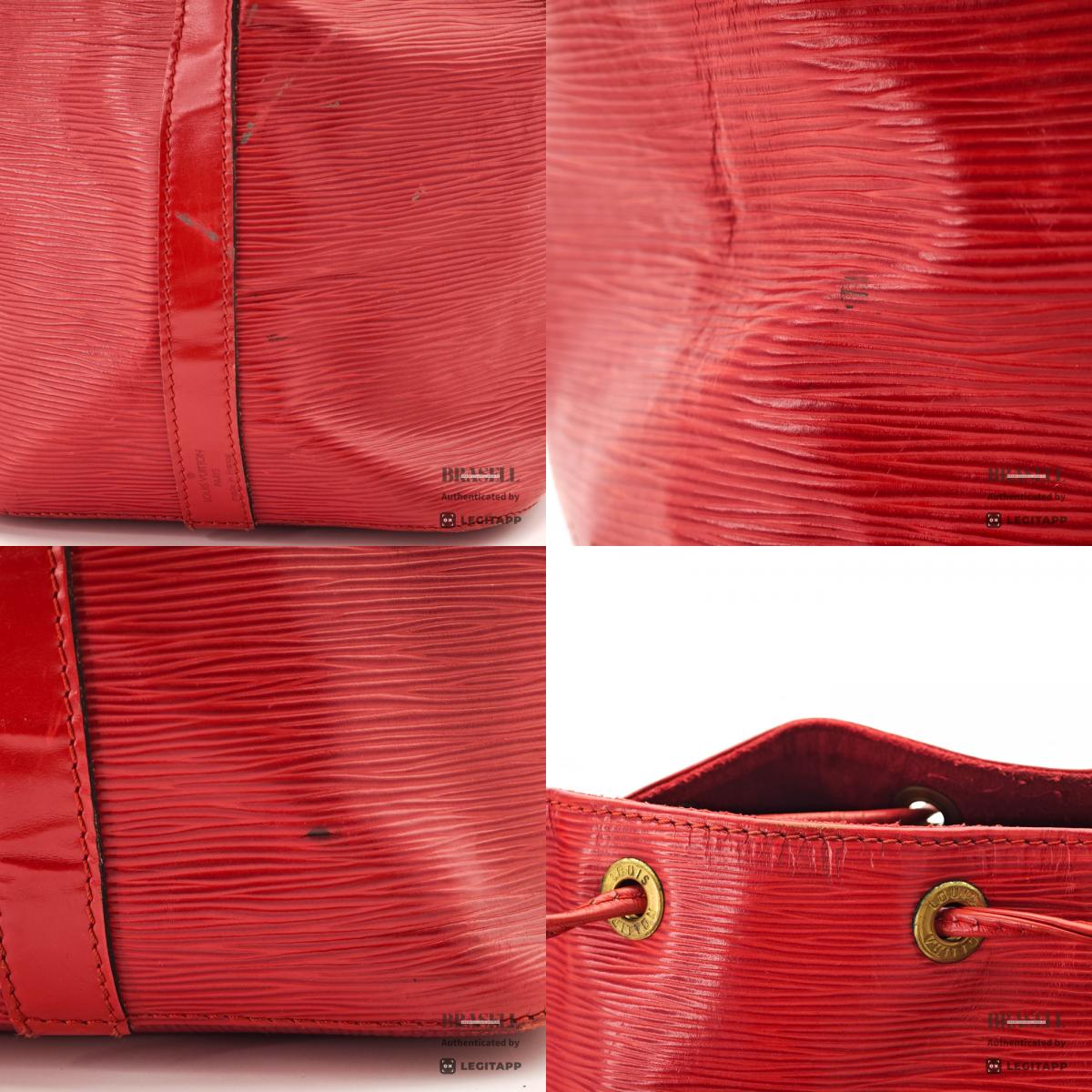 LOUIS VUITTON Petit Noe Epi Leather Shoulder Bag Red M44107 【ImportFeeFREE】