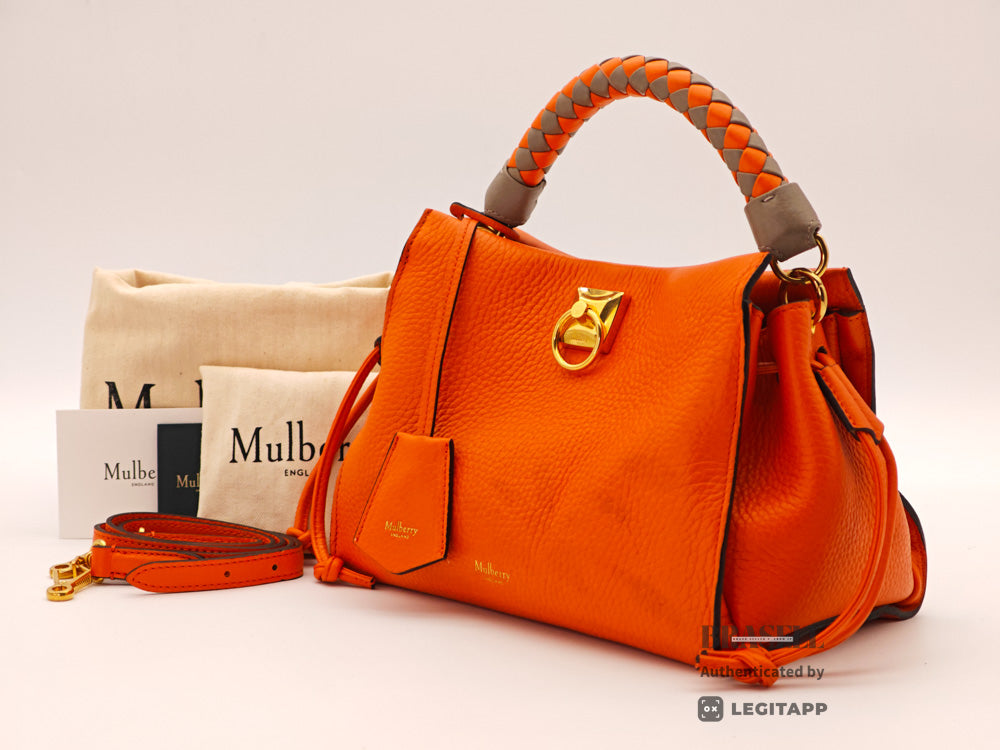 MULBERRY Small Iris Women's Shoulder Bag Orange Leather【ImportFeeFREE】