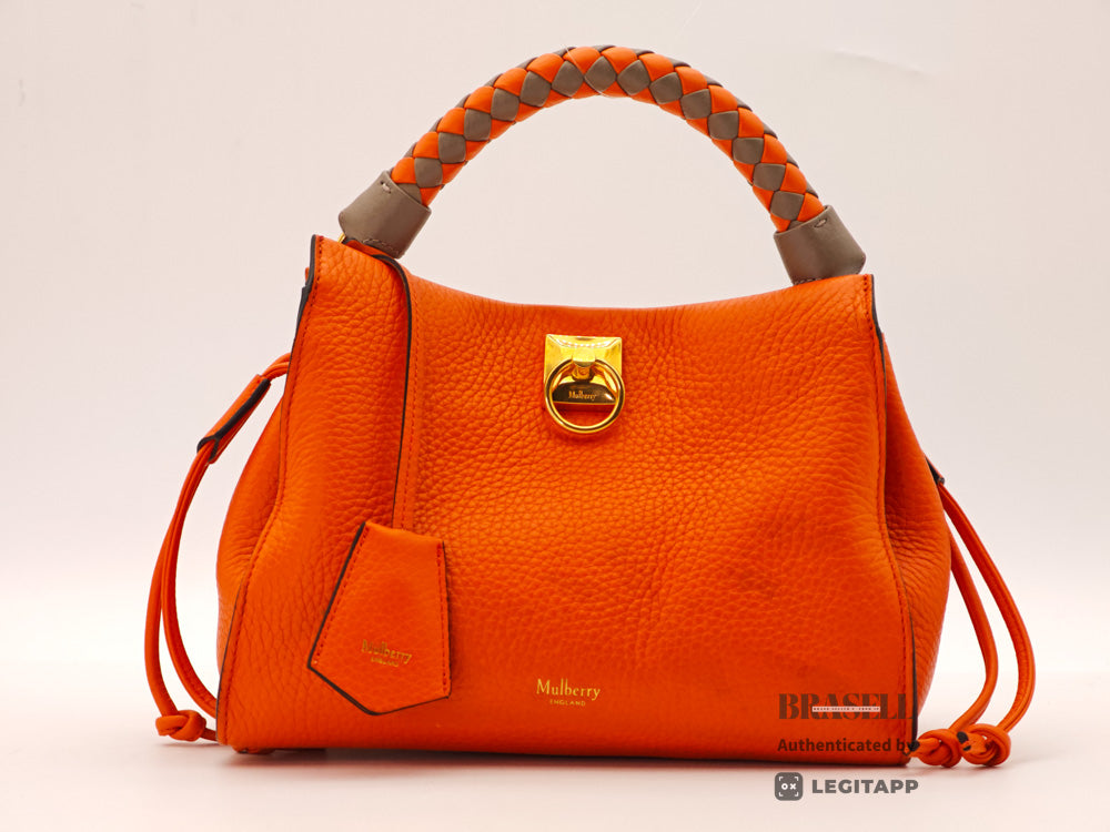 MULBERRY Small Iris Women's Shoulder Bag Orange Leather【ImportFeeFREE】