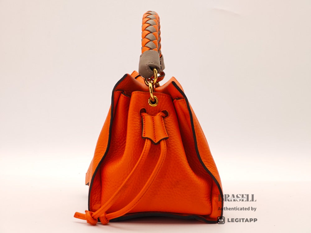 MULBERRY Small Iris Women's Shoulder Bag Orange Leather【ImportFeeFREE】