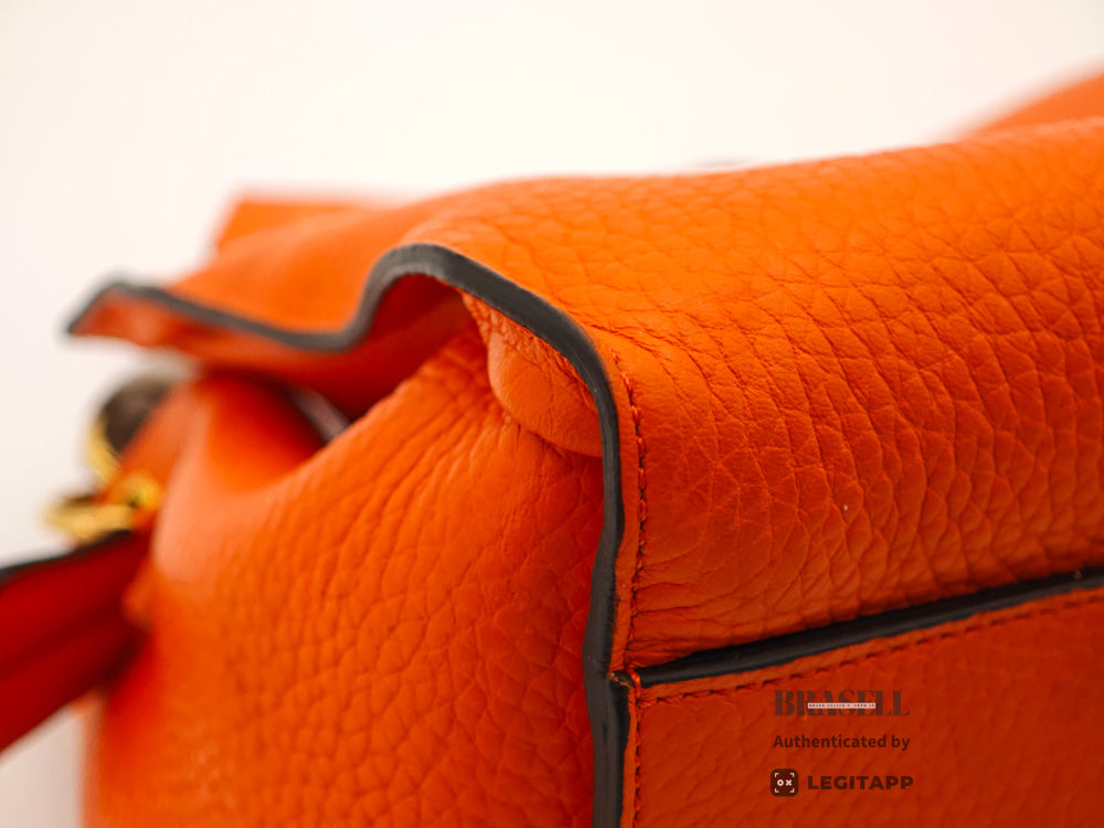 MULBERRY Small Iris Women's Shoulder Bag Orange Leather【ImportFeeFREE】