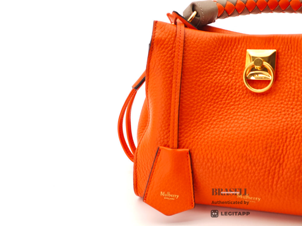 MULBERRY Small Iris Women's Shoulder Bag Orange Leather【ImportFeeFREE】