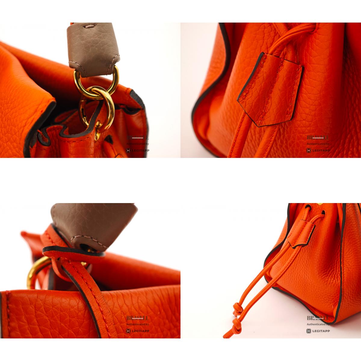 MULBERRY Small Iris Women's Shoulder Bag Orange Leather【ImportFeeFREE】