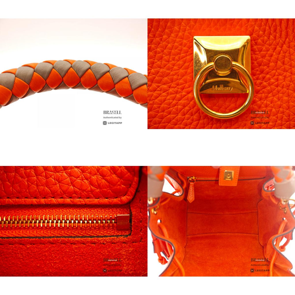 MULBERRY Small Iris Women's Shoulder Bag Orange Leather【ImportFeeFREE】