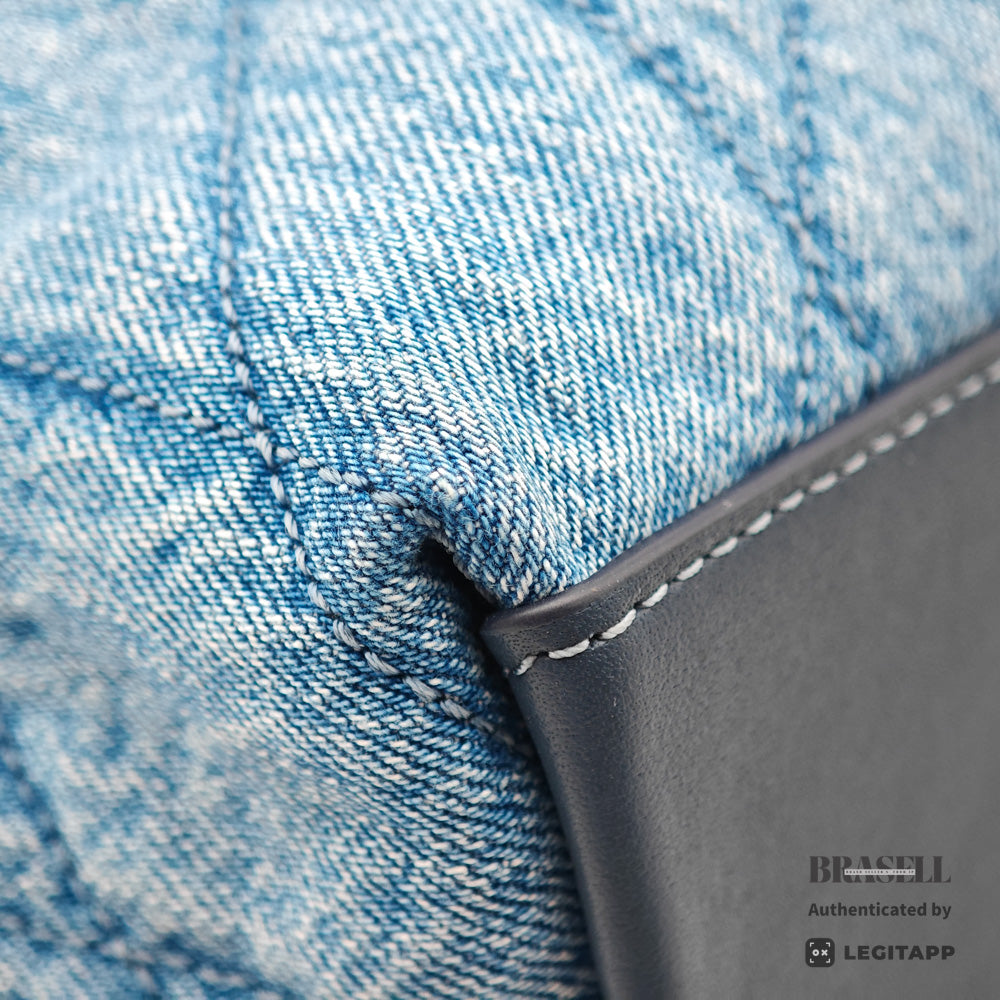 COACH Evelyn Quilted Leather Indigo Shoulder Bag 【ImportFeeFREE】