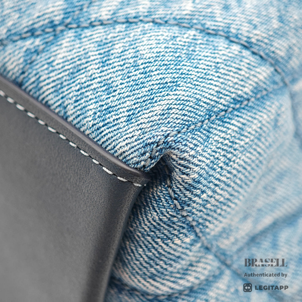 COACH Evelyn Quilted Leather Indigo Shoulder Bag 【ImportFeeFREE】
