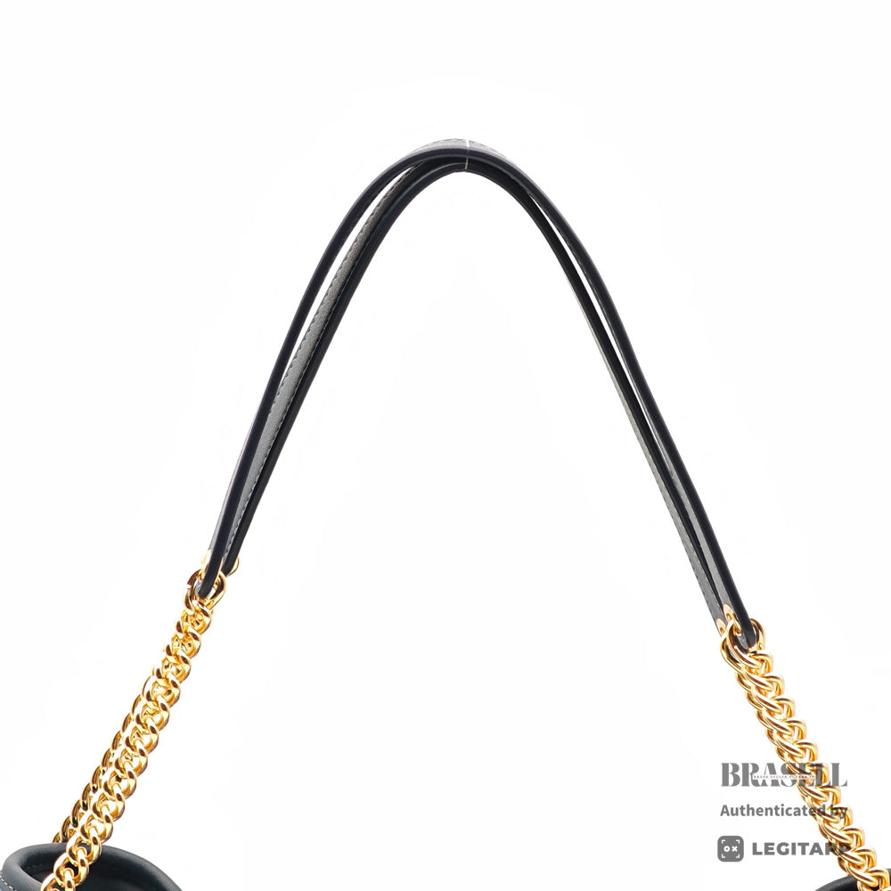 COACH Evelyn Quilted Leather Indigo Shoulder Bag 【ImportFeeFREE】