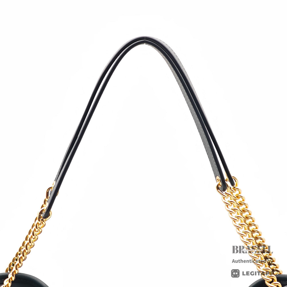 COACH Evelyn Quilted Leather Indigo Shoulder Bag 【ImportFeeFREE】