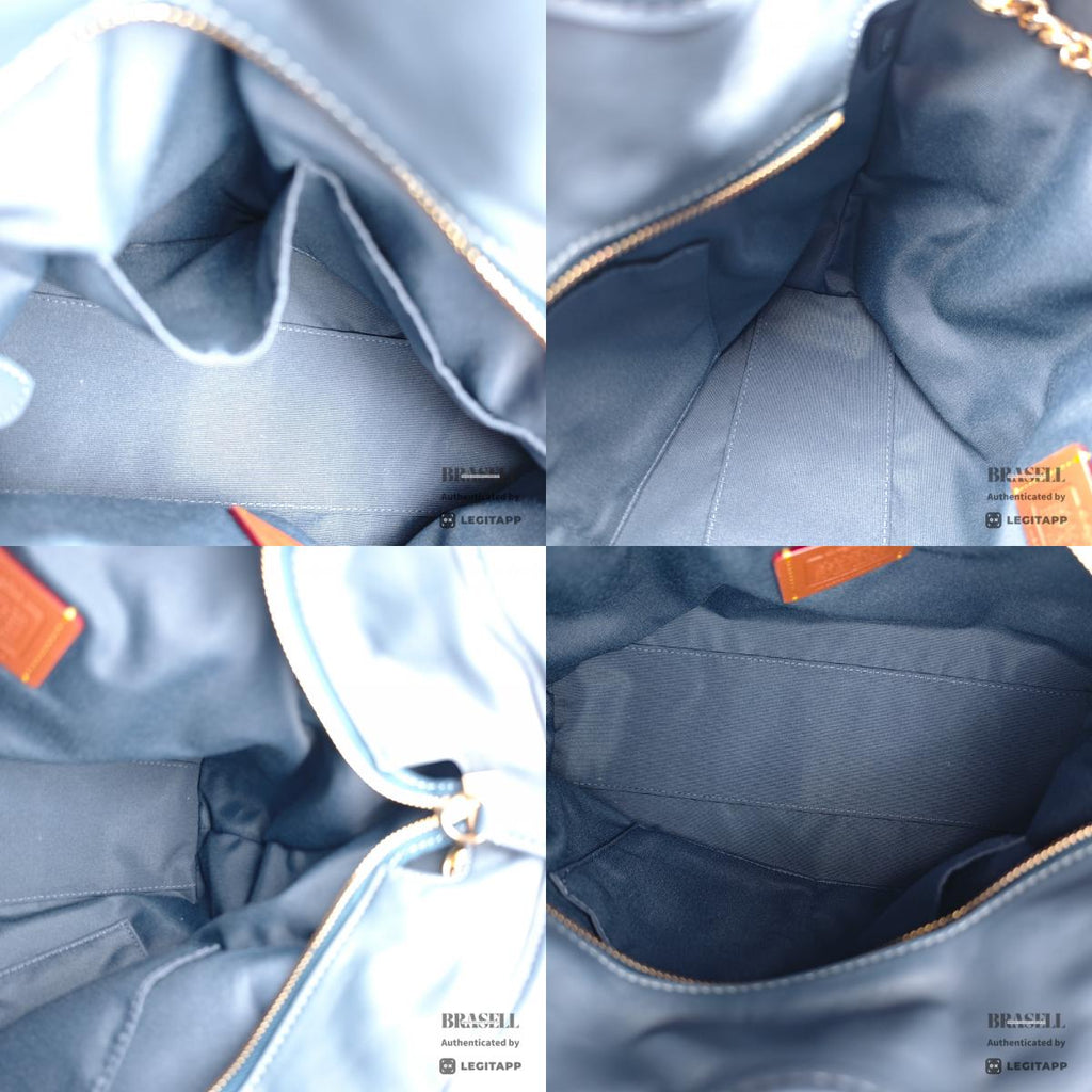 COACH Evelyn Quilted Leather Indigo Shoulder Bag 【ImportFeeFREE】