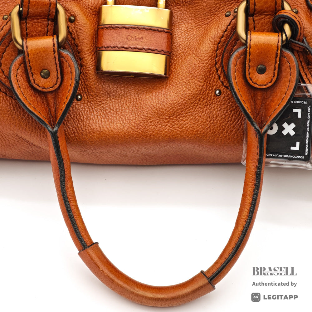 Chloe Paddington Brown Handbag Shoulder Bag Leather 【ImportFeeFREE】