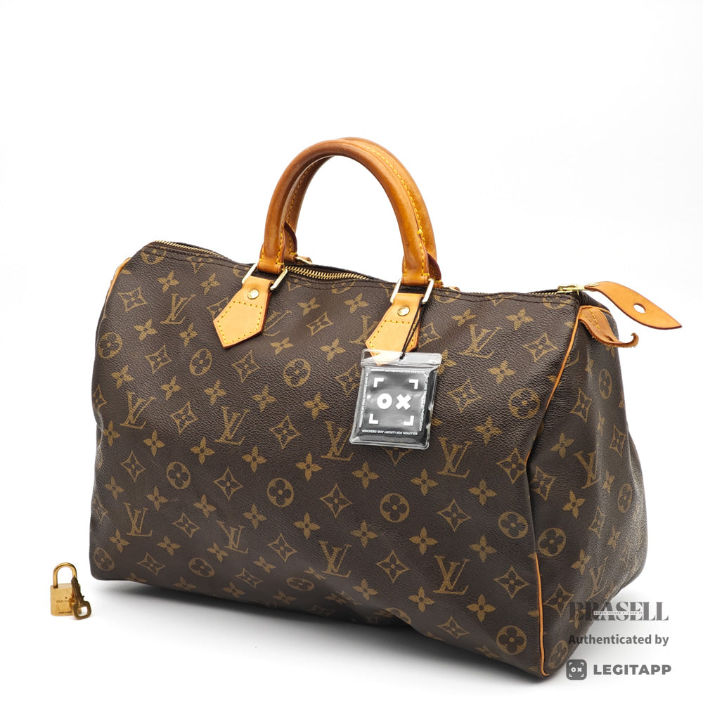 LOUIS VUITTON Speedy 35 Monogram Canvas Brown Hand Bag M41524 【ImportFeeFREE】