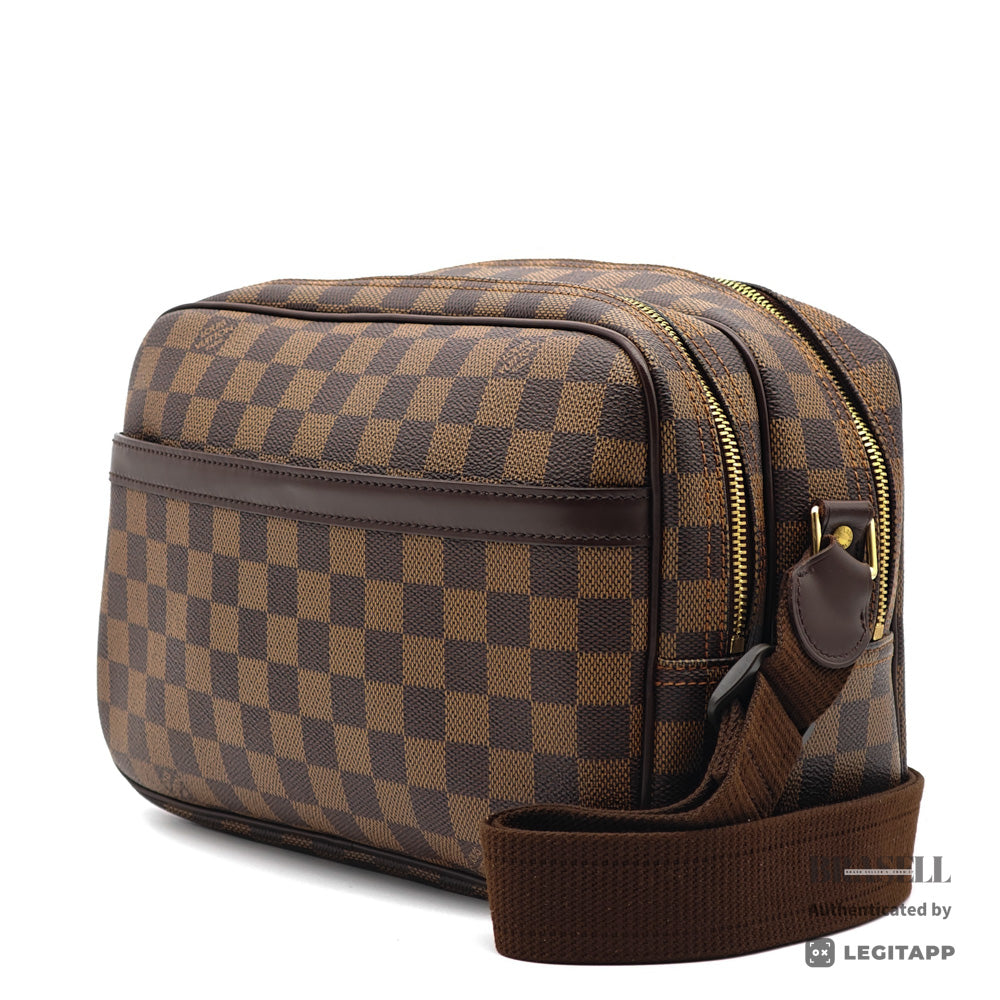 LOUIS VUITTON Reporter PM Damier Canvas Brown Shoulder Bag 【ImportFeeFREE】
