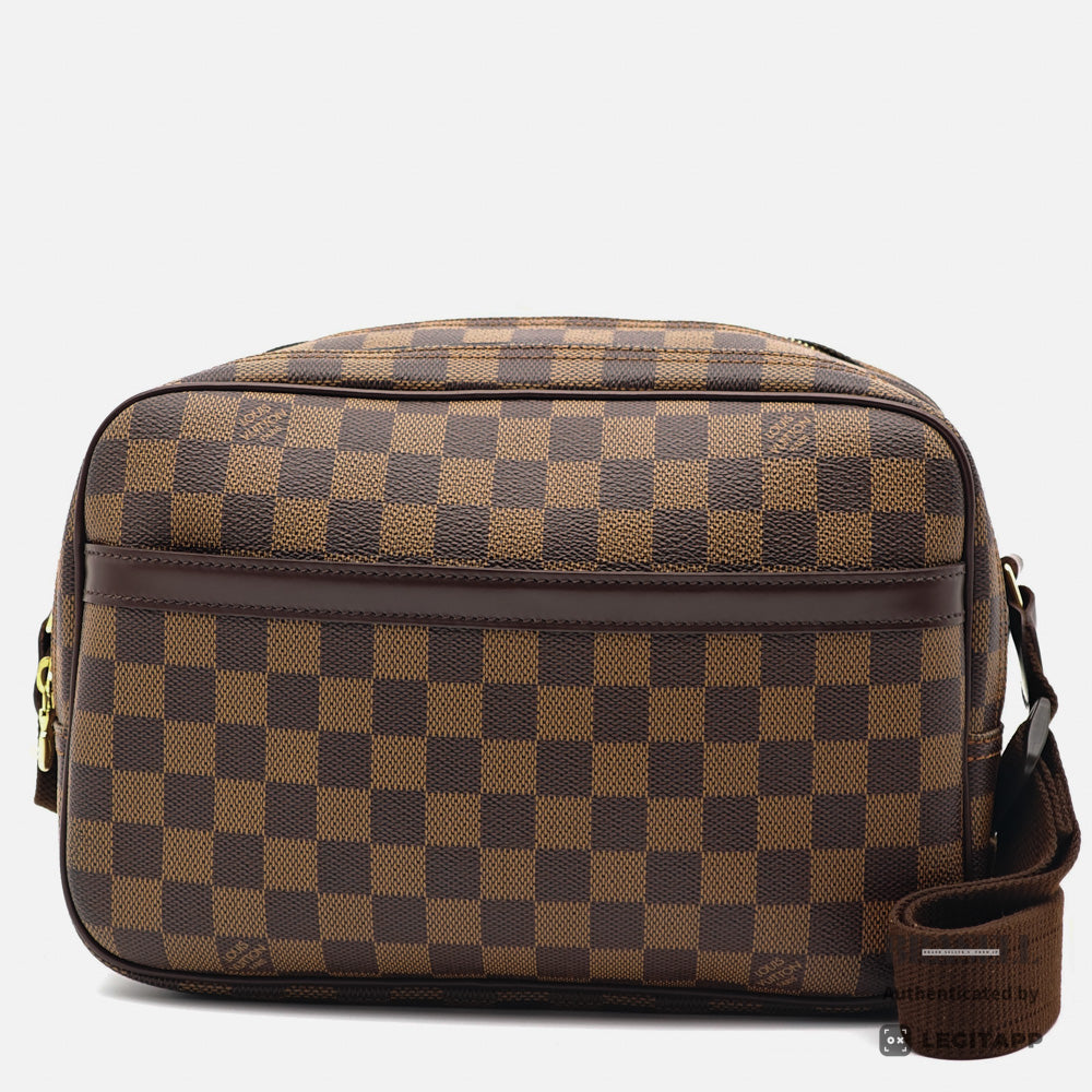LOUIS VUITTON Reporter PM Damier Canvas Brown Shoulder Bag 【ImportFeeFREE】