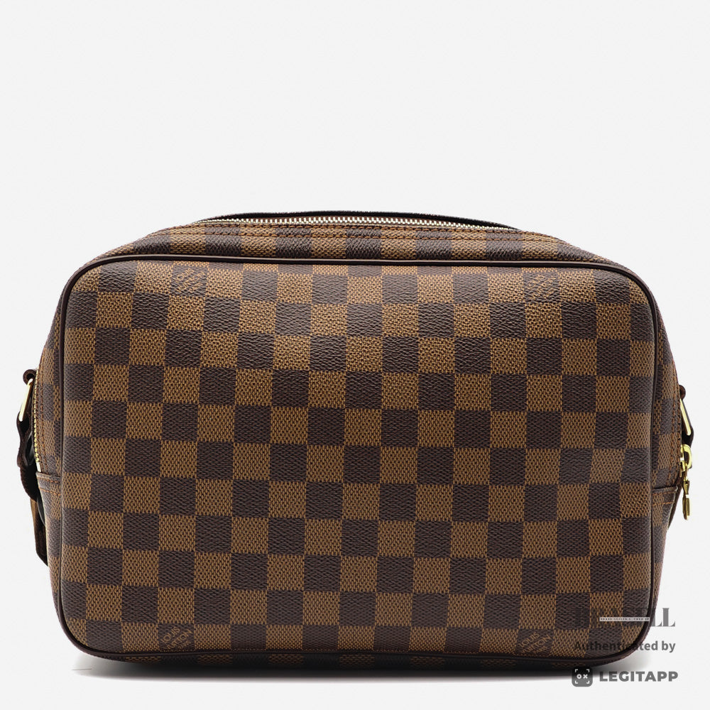 LOUIS VUITTON Reporter PM Damier Canvas Brown Shoulder Bag 【ImportFeeFREE】