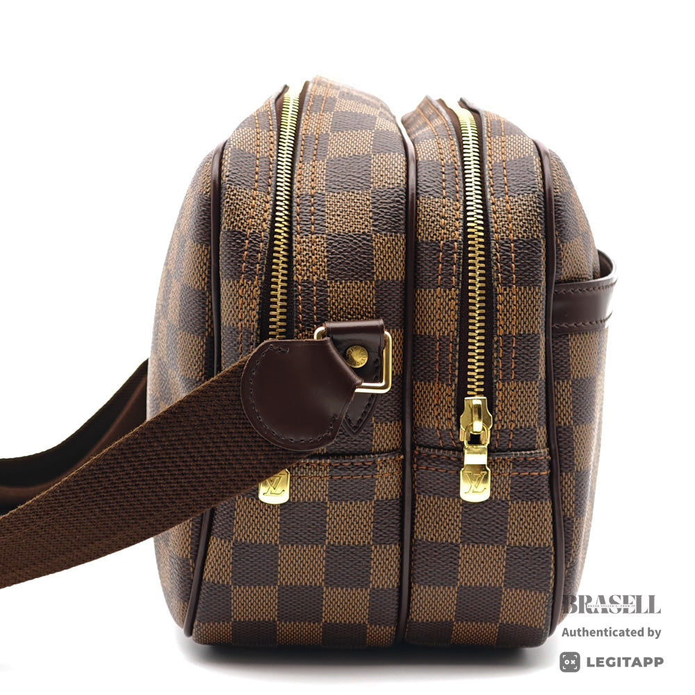 LOUIS VUITTON Reporter PM Damier Canvas Brown Shoulder Bag 【ImportFeeFREE】