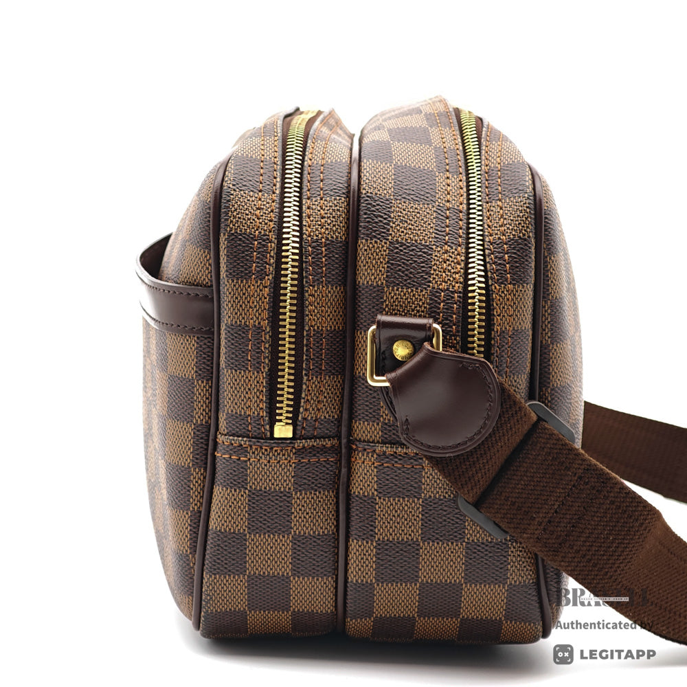 LOUIS VUITTON Reporter PM Damier Canvas Brown Shoulder Bag 【ImportFeeFREE】