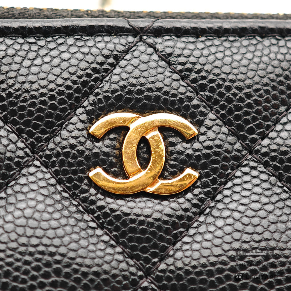 CHANEL Matelasse Caviar Skin Chain Wallet Shoulder Bag 【ImportFeeFREE】