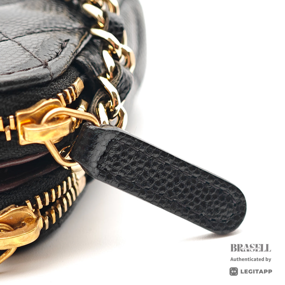 CHANEL Matelasse Caviar Skin Chain Wallet Shoulder Bag 【ImportFeeFREE】