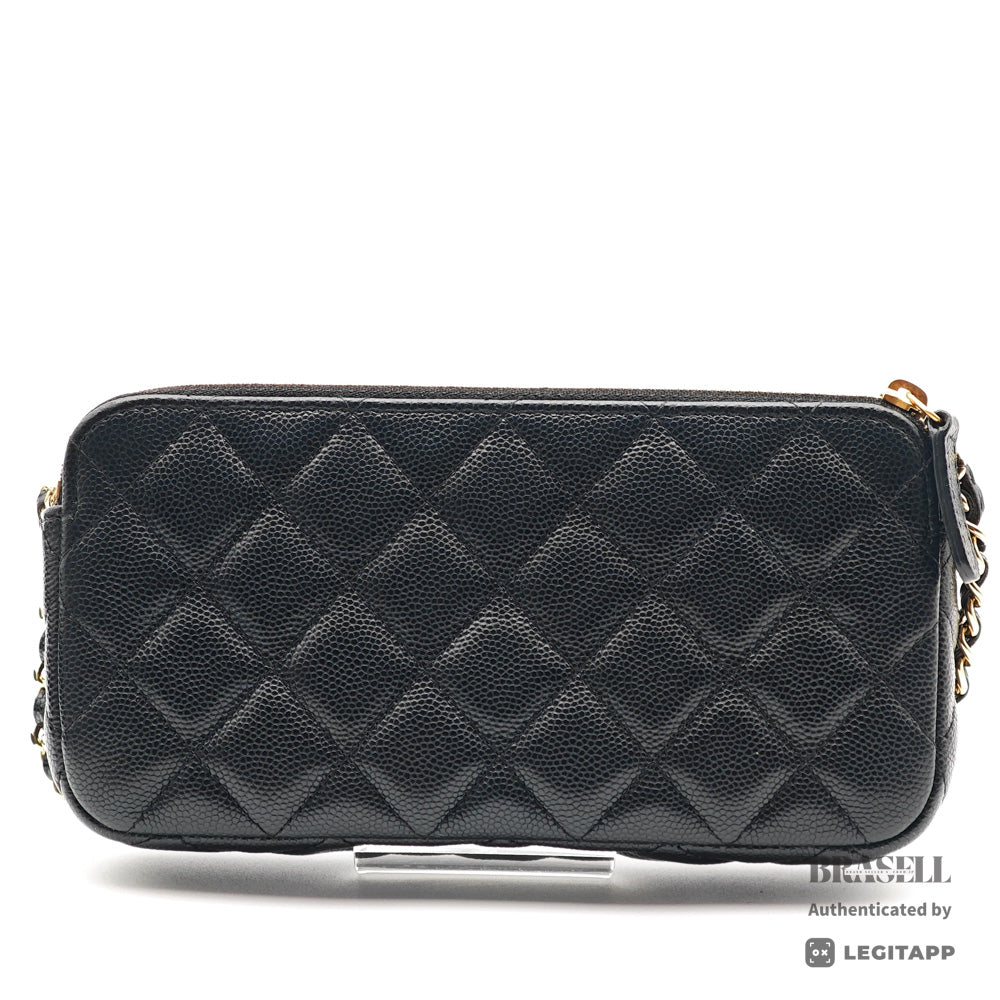 CHANEL Matelasse Caviar Skin Chain Wallet Shoulder Bag 【ImportFeeFREE】