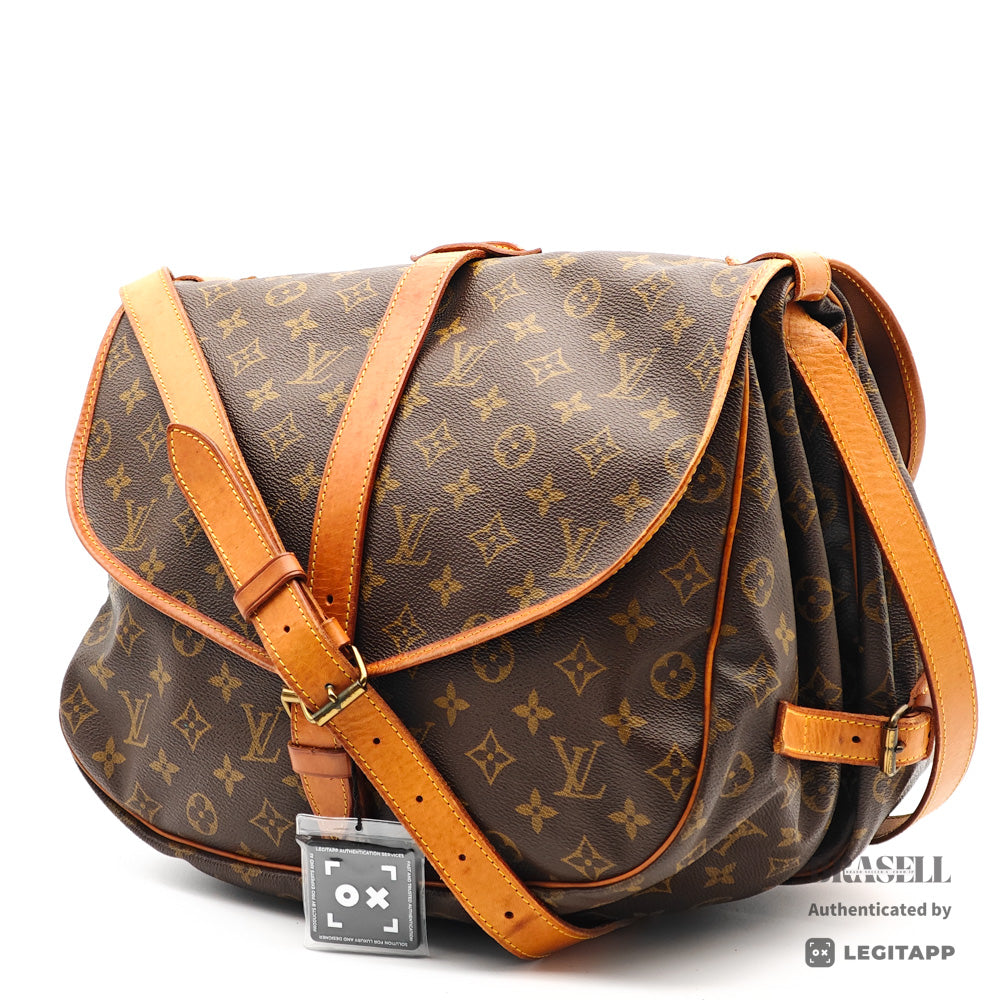 LOUIS VUITTON Saumur 35 Monogram Brown Shoulder Bag M42254 【ImportFeeFREE】