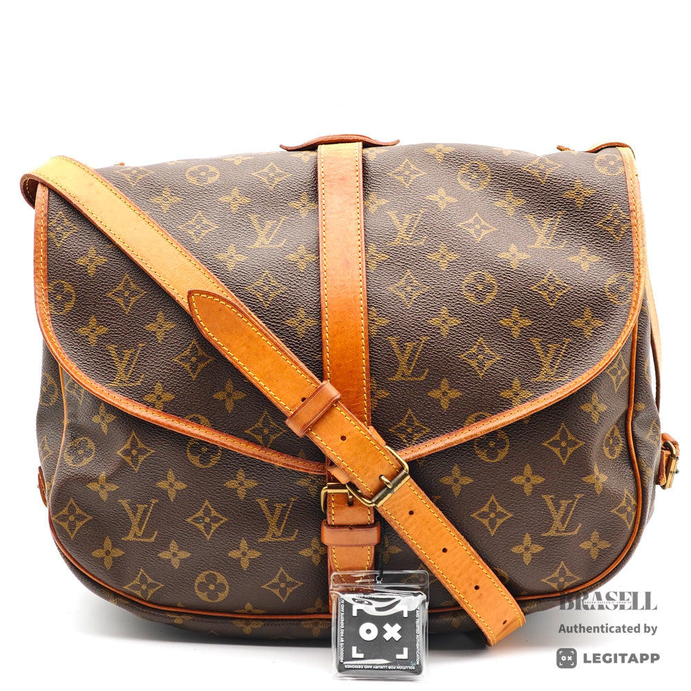 LOUIS VUITTON Saumur 35 Monogram Brown Shoulder Bag M42254 【ImportFeeFREE】