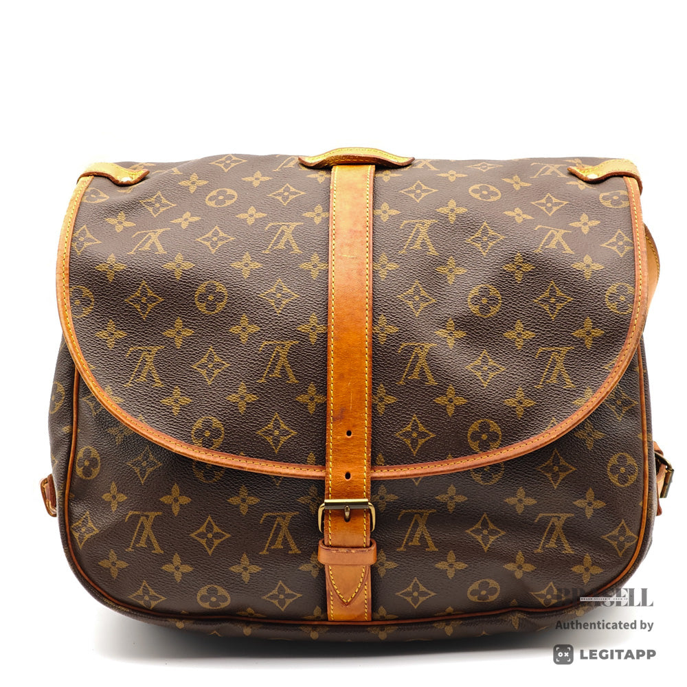 LOUIS VUITTON Saumur 35 Monogram Brown Shoulder Bag M42254 【ImportFeeFREE】