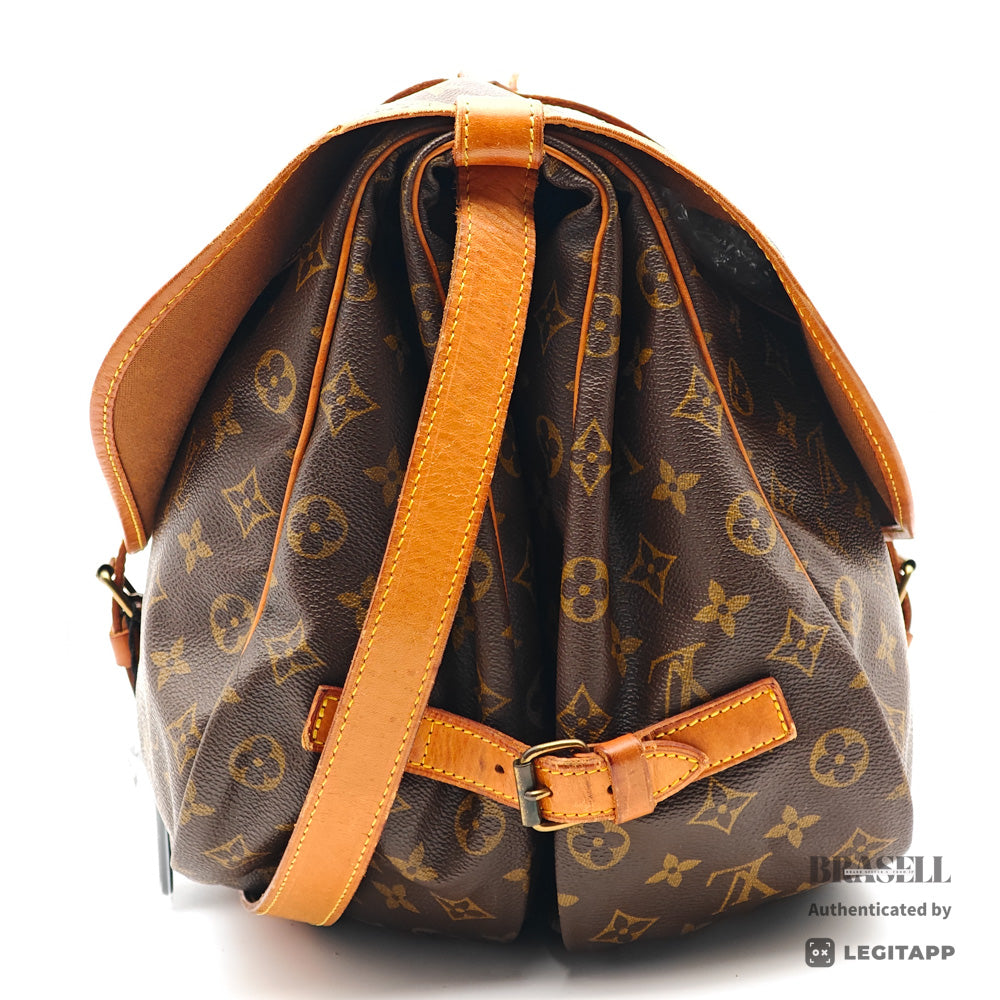 LOUIS VUITTON Saumur 35 Monogram Brown Shoulder Bag M42254 【ImportFeeFREE】
