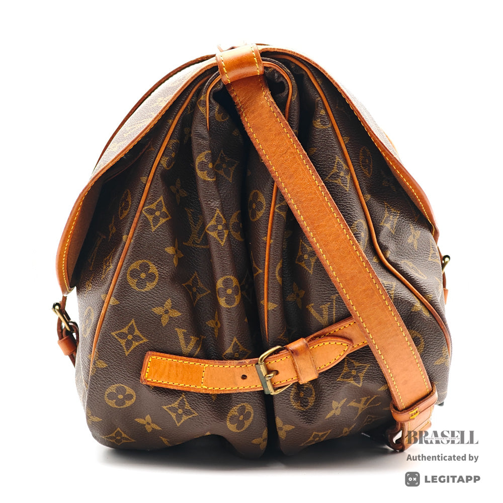 LOUIS VUITTON Saumur 35 Monogram Brown Shoulder Bag M42254 【ImportFeeFREE】