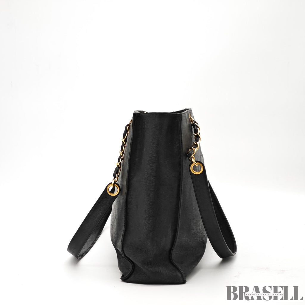 CHANEL Lambskin Chain Tote Bag Large CC Logo Chain Tote 【ImportFeeFREE】