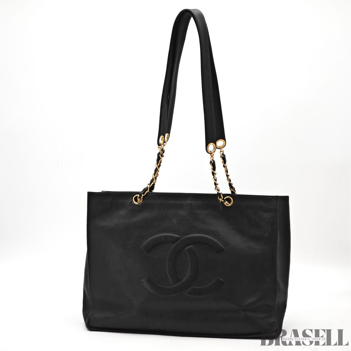 CHANEL Lambskin Chain Tote Bag Large CC Logo Chain Tote 【ImportFeeFREE】