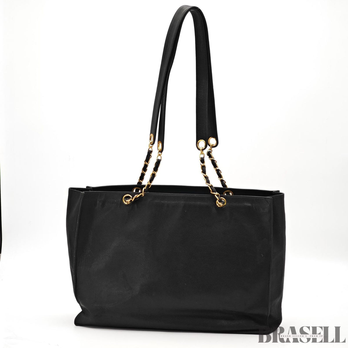 CHANEL Lambskin Chain Tote Bag Large CC Logo Chain Tote 【ImportFeeFREE】