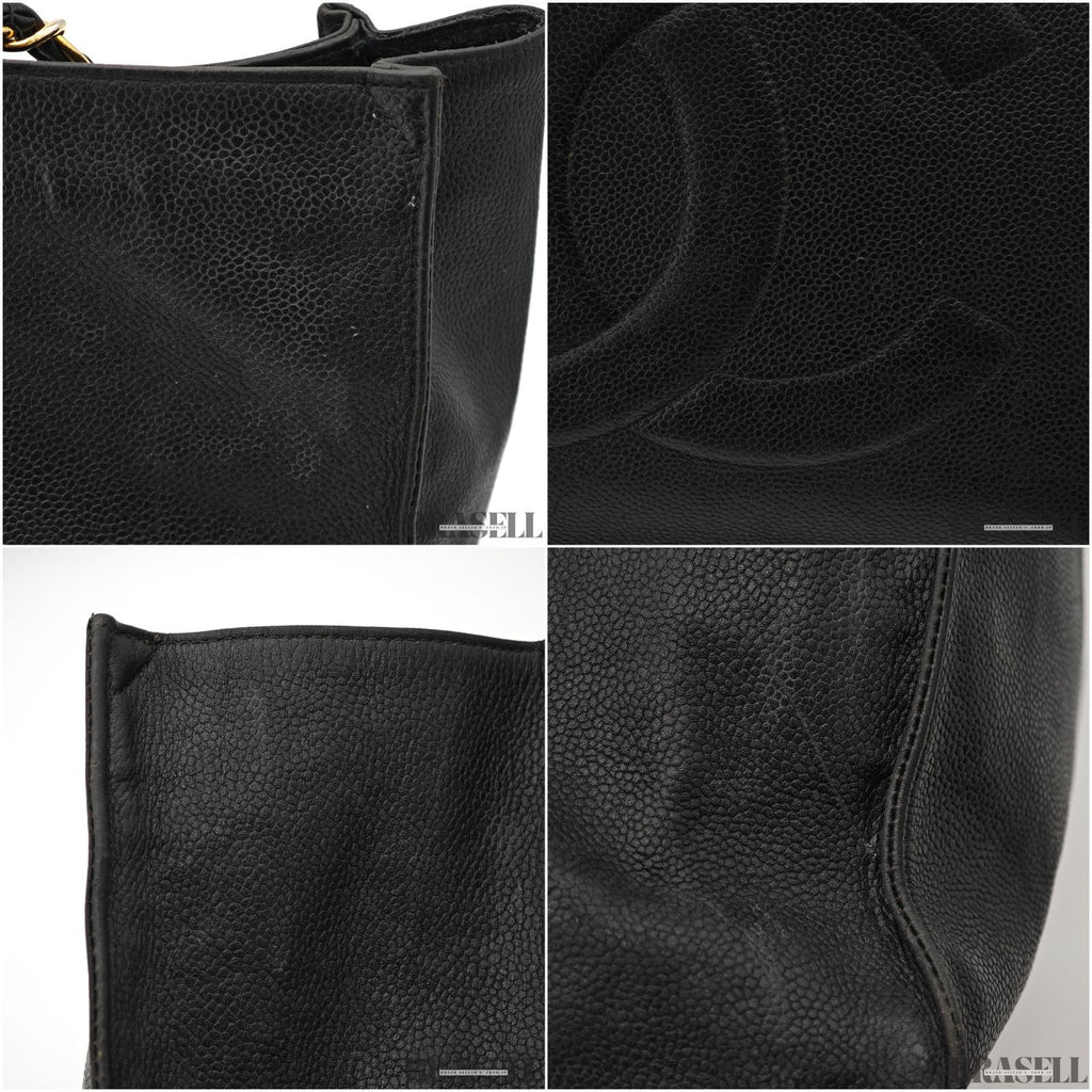 CHANEL Lambskin Chain Tote Bag Large CC Logo Chain Tote 【ImportFeeFREE】