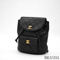 CHANEL Matelass Black Backpack Bag Flap Bag Lambskin【ImportFeeFREE】