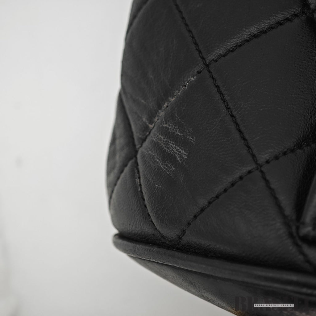 CHANEL Matelass Black Backpack Bag Flap Bag Lambskin【ImportFeeFREE】
