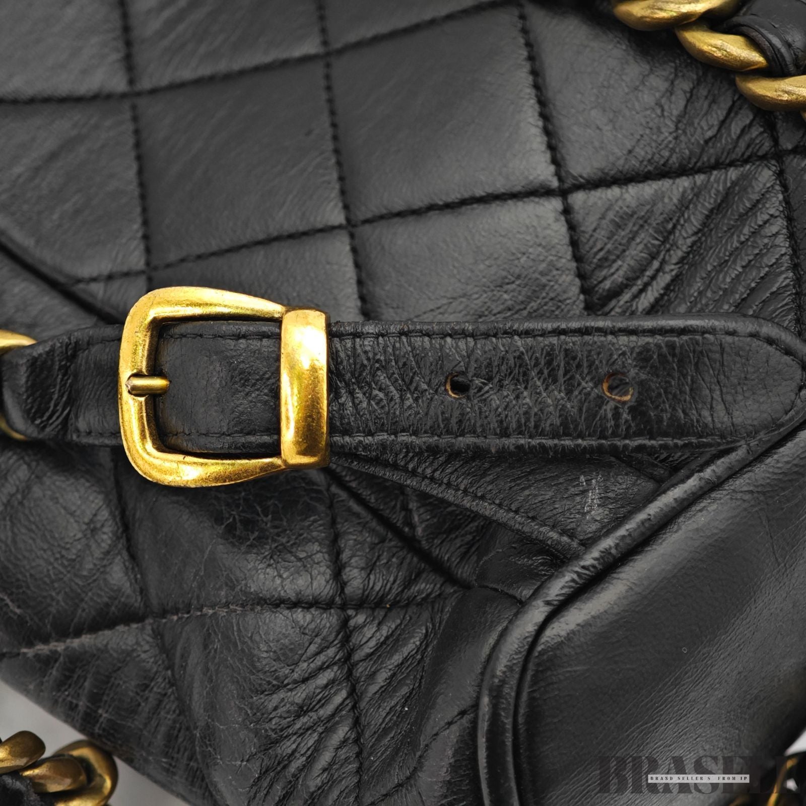 CHANEL Matelass Black Backpack Bag Flap Bag Lambskin【ImportFeeFREE】