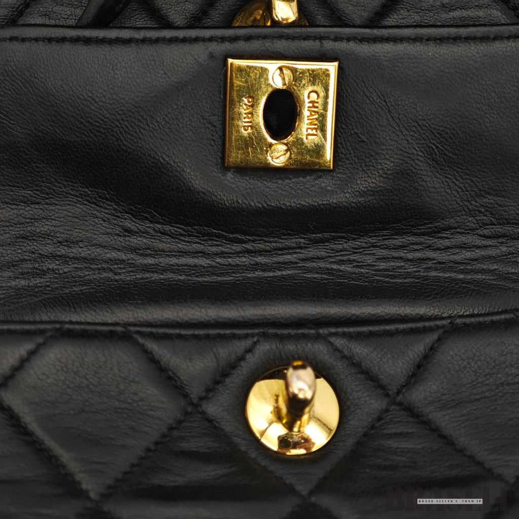 CHANEL Matelass Black Backpack Bag Flap Bag Lambskin【ImportFeeFREE】