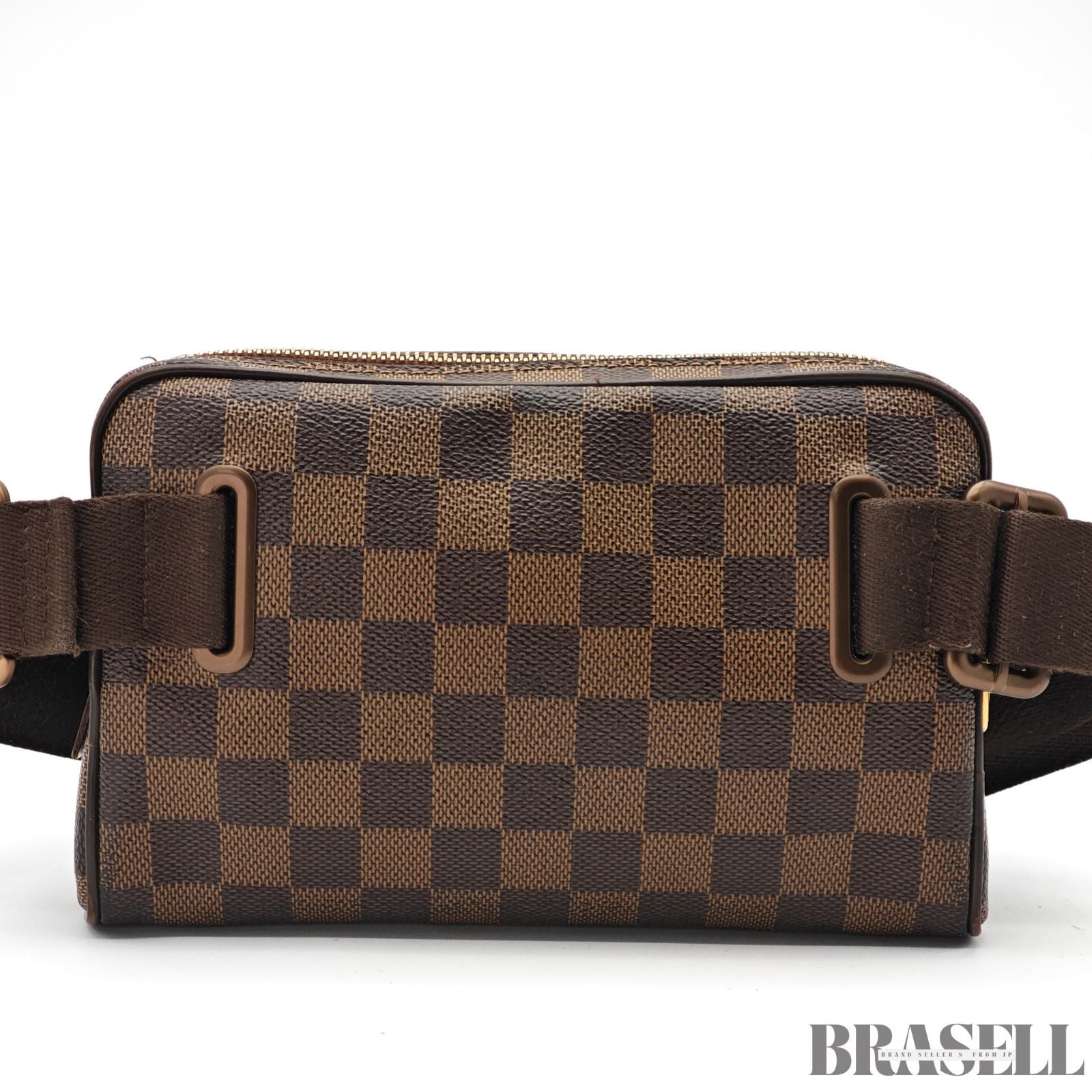 LOUIS VUITTON Damier Ebene Brooklyn Bumbag N41101 Brown【ImportFeeFREE】